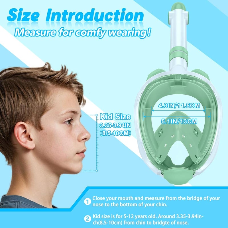 Greatever Snorkeling Gear for Kids，Ideal Gifts of Kids Snorkel Mask，Full Face Snorkel Mask Kids with Camera Mount，Safe Breathing for Enchanting Travel - Image 5